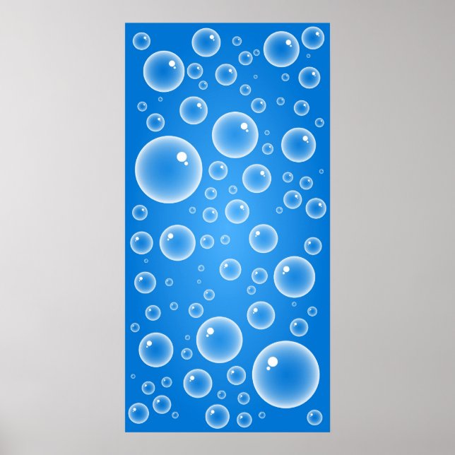 Póster Burbujas azules (Frente)