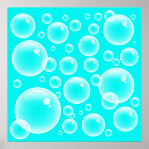 Póster Burbujas azules