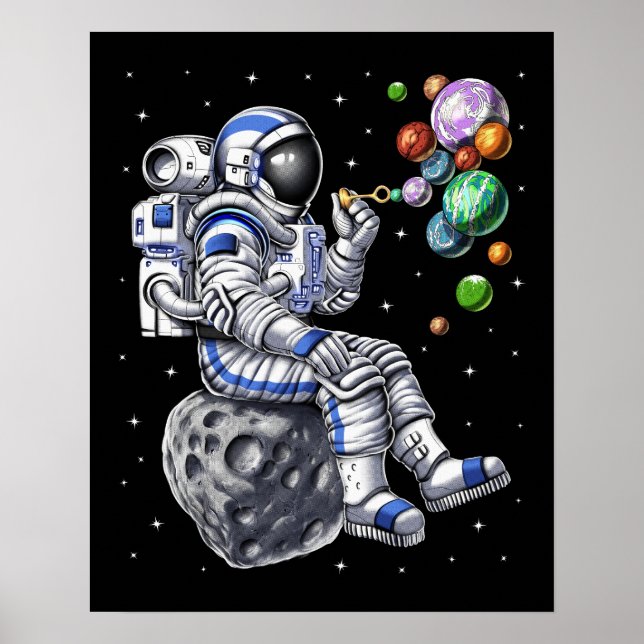 Póster Burbujas de astronauta (Frente)