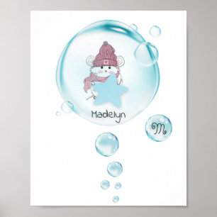 Póster Burbujas de Jabón de Hámster Pequeño y Lindo