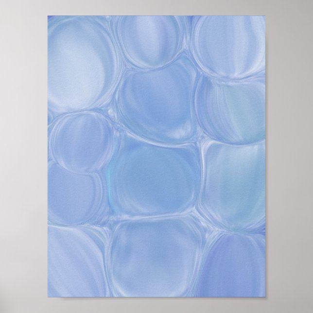 Póster Burbujas de mármol azul (Frente)