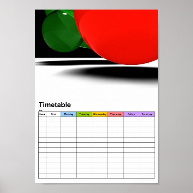Póster Burbujas / Horario (Frente)