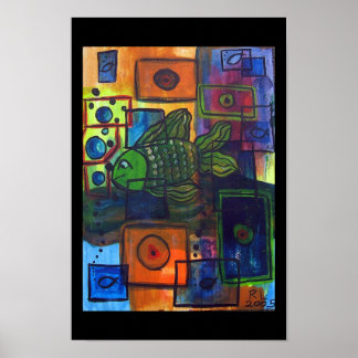 Póster burbujas negras