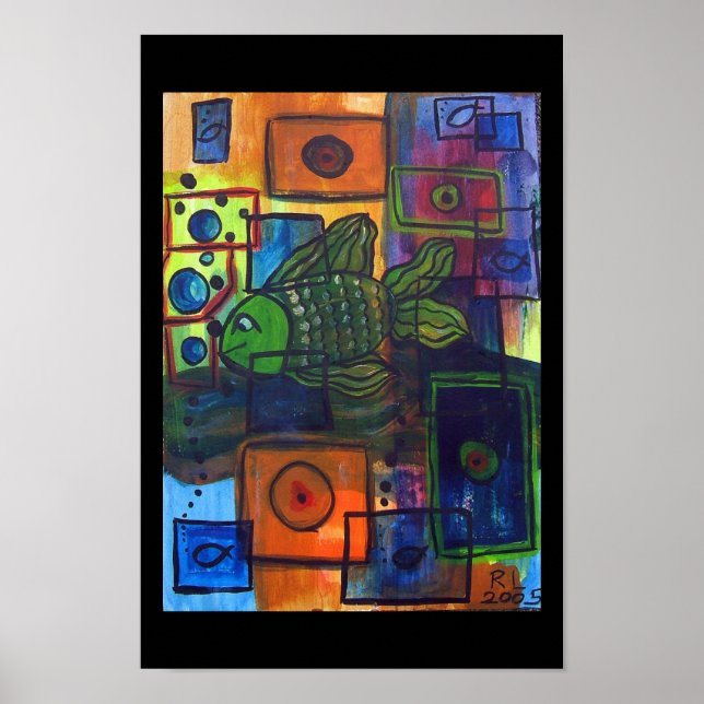 Póster burbujas negras (Frente)