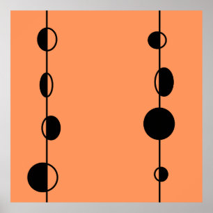 Póster Burbujas negras y líneas sobre el fondo del "meloc