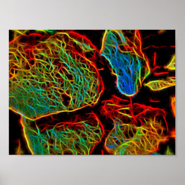 Póster Burbujas pintadas de neón deslumbrante