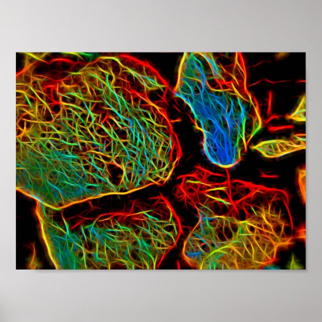 Póster Burbujas pintadas de neón deslumbrante (Frente)