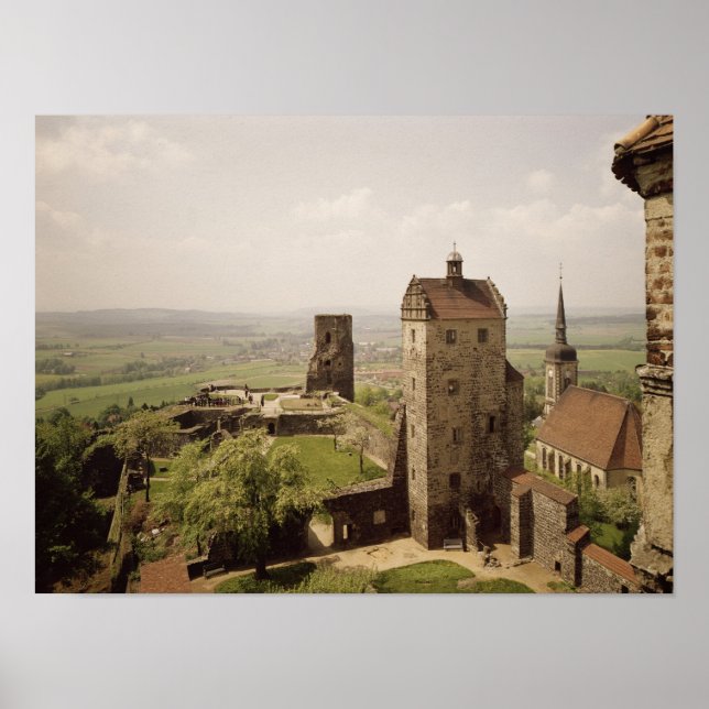 Póster Burg Stolpen, construido c.1100 (Frente)