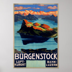 Póster Bürgenstock Suiza Poster de Viajes Vintage