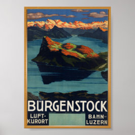 Póster Bürgenstock Suiza Poster de Viajes Vintage