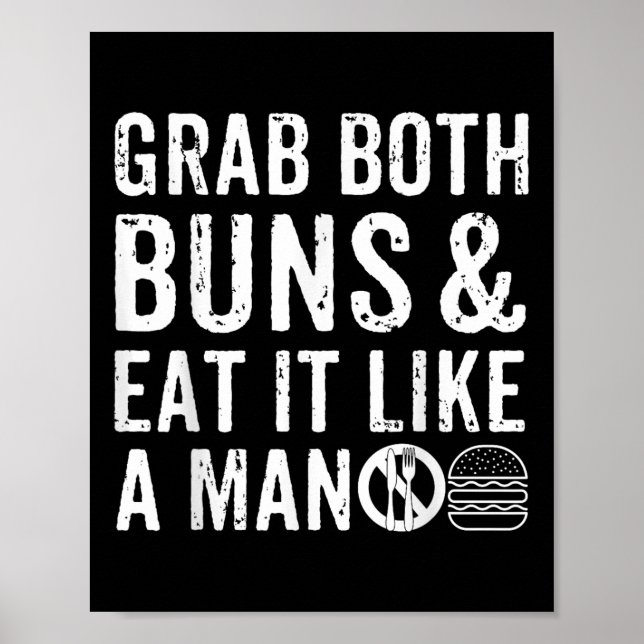 Póster Burger Bbq Hombres Duele Burger Lover Real Americ (Frente)