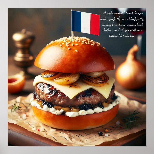 Póster Burger de pastelería parisina (Frente)