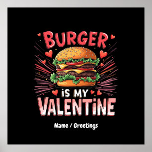 Póster Burger es mi homenaje de San Valentín