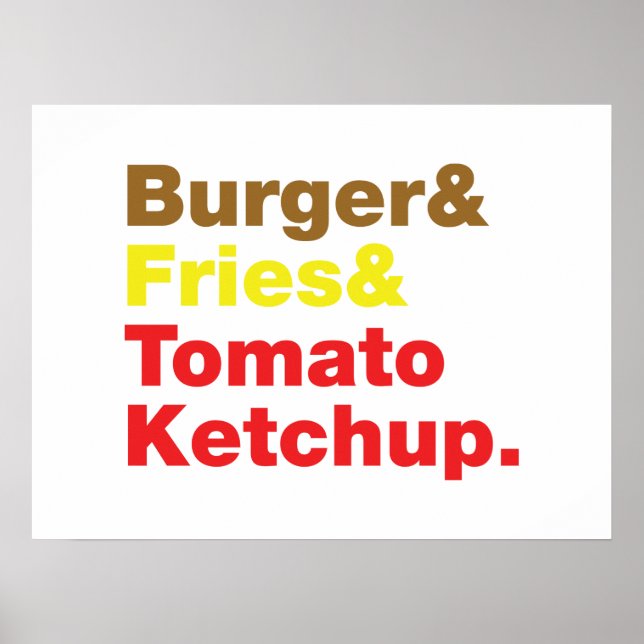 Póster Burger & Fries & Tomate Ketchup. (Frente)