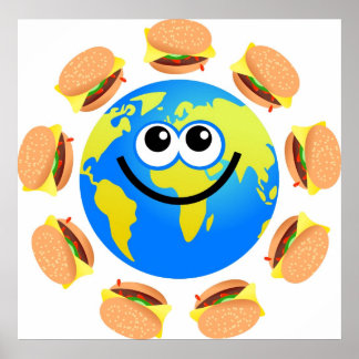 Póster Burger Globe