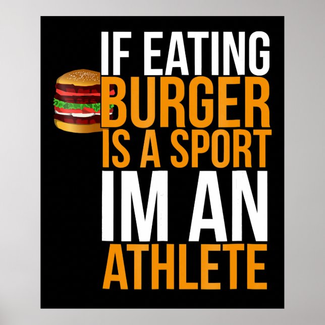 Póster Burger Hamburger BBQ Humor Gracioso Pun Gift Idea (Frente)