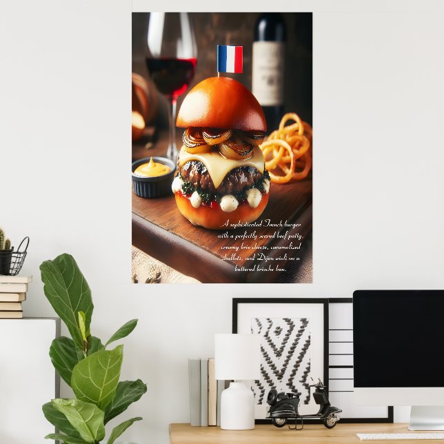 Póster Burguesa Bistro Bordeaux 24x36 (Oficina en casa)