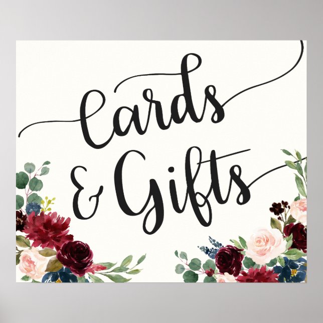 Póster Burgundy Bouquet | Tarjetas y regalos (Frente)