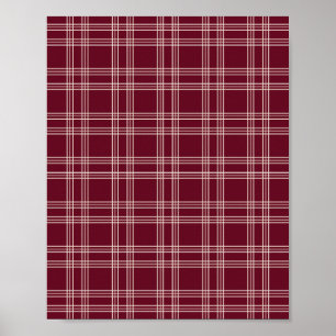 Póster Burgundy Gingham