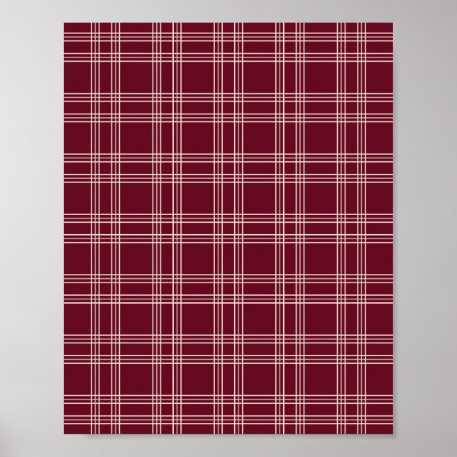Póster Burgundy Gingham (Frente)