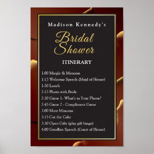 Póster Burgundy Gold Baby Shower 🌿 Elegante Tinta
