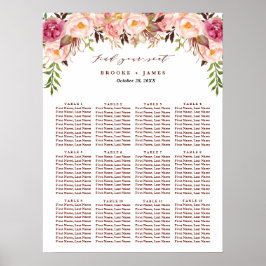 Póster Burgundy Marsala Rubor Boho Boda