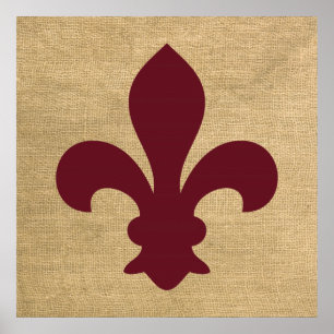 Póster Burgundy Parisi Moods Fleur de Lys