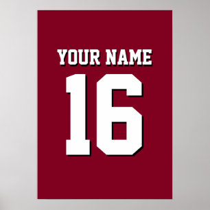 Póster Burgundy Sporty Team Jersey
