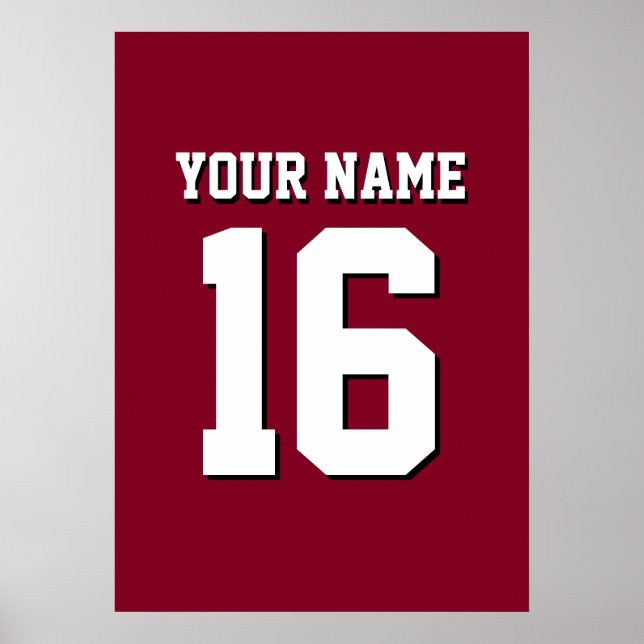 Póster Burgundy Sporty Team Jersey (Frente)