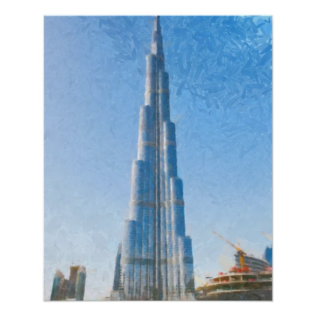 Póster Burj Khalifa, pintura de Dubai (Anverso)