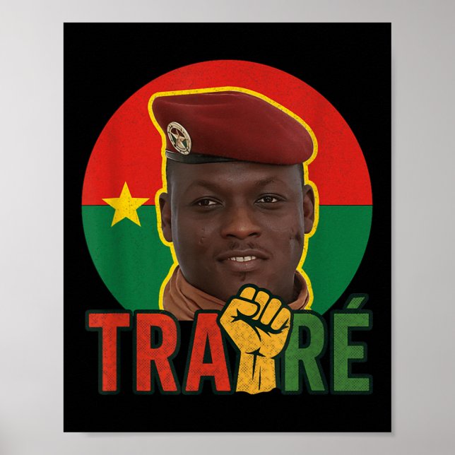 Póster Burkina Faso: Capitán Bravo Ibrahim Traoré _ Thom (Frente)