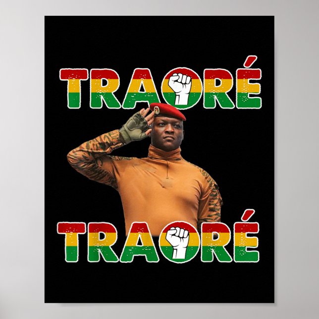 Póster Burkina Faso: Ibrahim Traoré _ Thomas Sankara (Frente)
