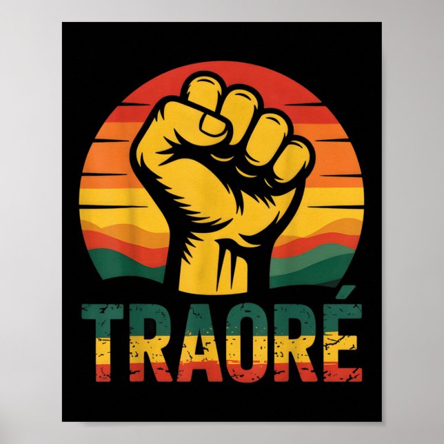 Póster Burkina Faso-ibrahim Traoré _ Thomas Sankara T-shi (Frente)