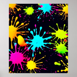 Póster Burla de color artística con pintura de goteo