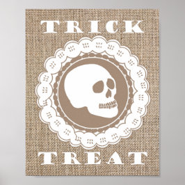 Póster Burlap Burll Trick o Tret Art Print, Wall Decour