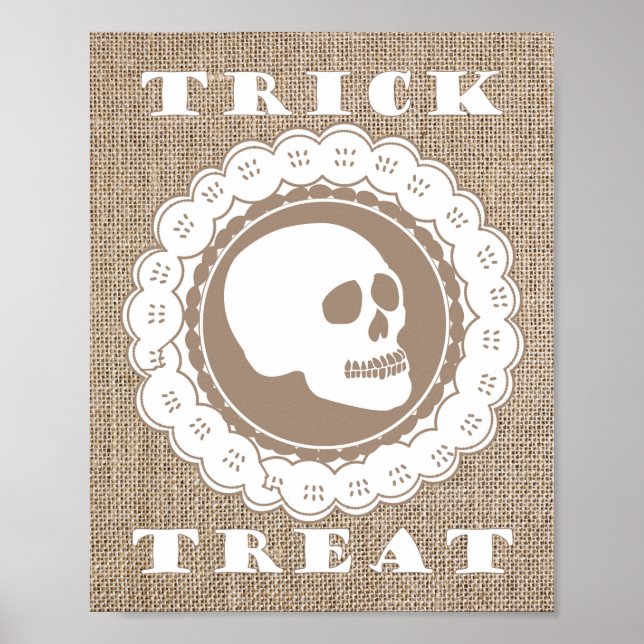 Póster Burlap Burll Trick o Tret Art Print, Wall Decour (Frente)