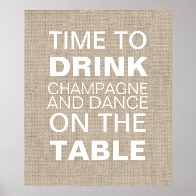 Póster Burlap Champagne Fiesta Poster (Frente)