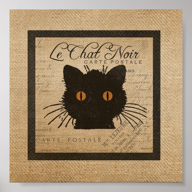 Póster Burlap Le Chat Noir French The Black Cat (Frente)