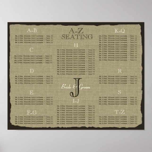 Póster Burlap Personalizado Ivory 11 x 14 A (Frente)