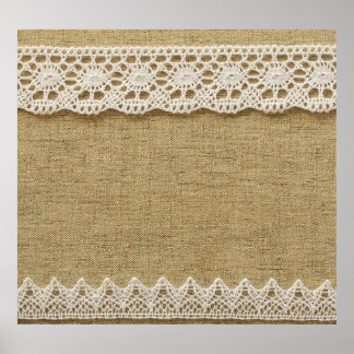 Póster Burlap, textura de tela de encaje.