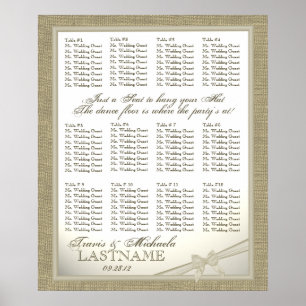 Póster Burlap y Bow Look Boda