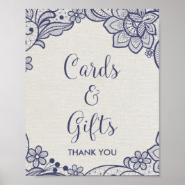 Póster Burlap y la coraza de la Armada | Rótulo de tarjet