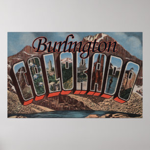 Póster Burlington, Colorado - Large Letter Scenes