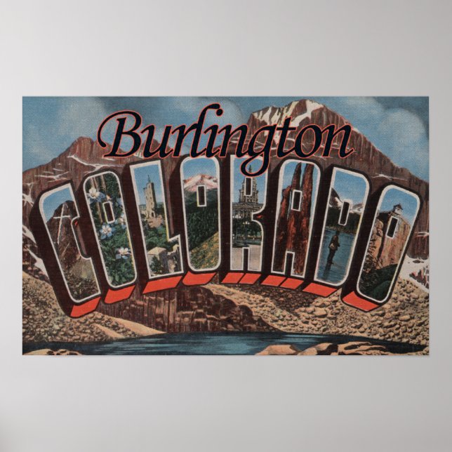 Póster Burlington, Colorado - Large Letter Scenes (Frente)