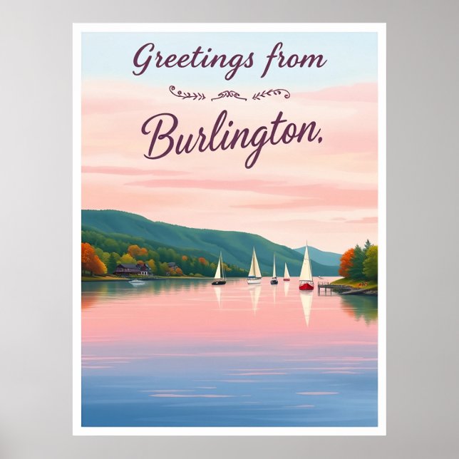 Póster Burlington, Vermont – Lake Champlain (Frente)