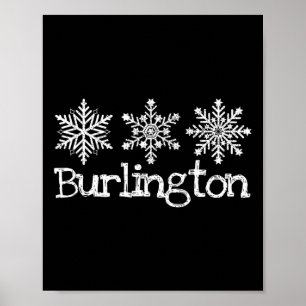 Póster Burlington Vermont Snowflakes Ski Skier Rus