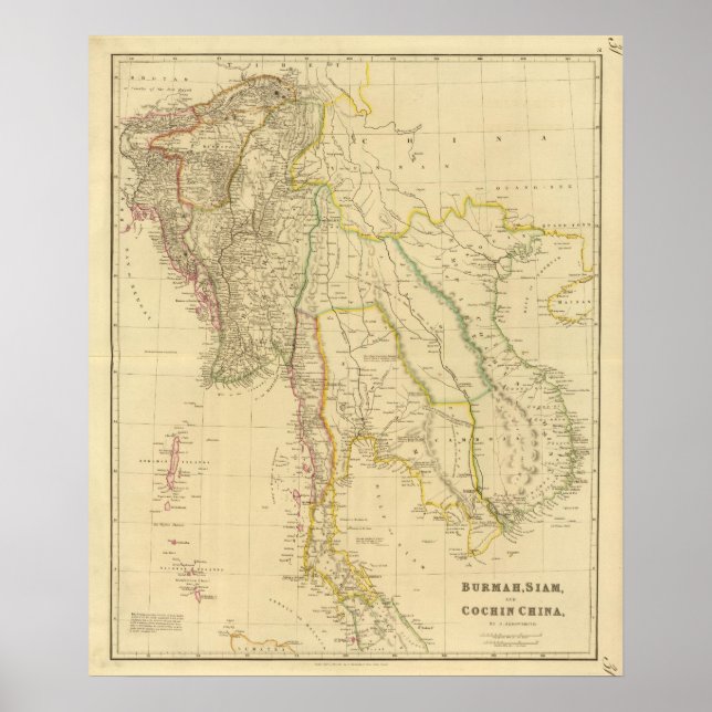 Póster Burmah, Siam, Cochin China (Frente)