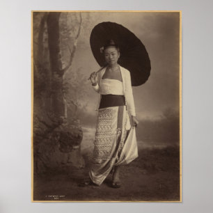 Póster Burmese lady