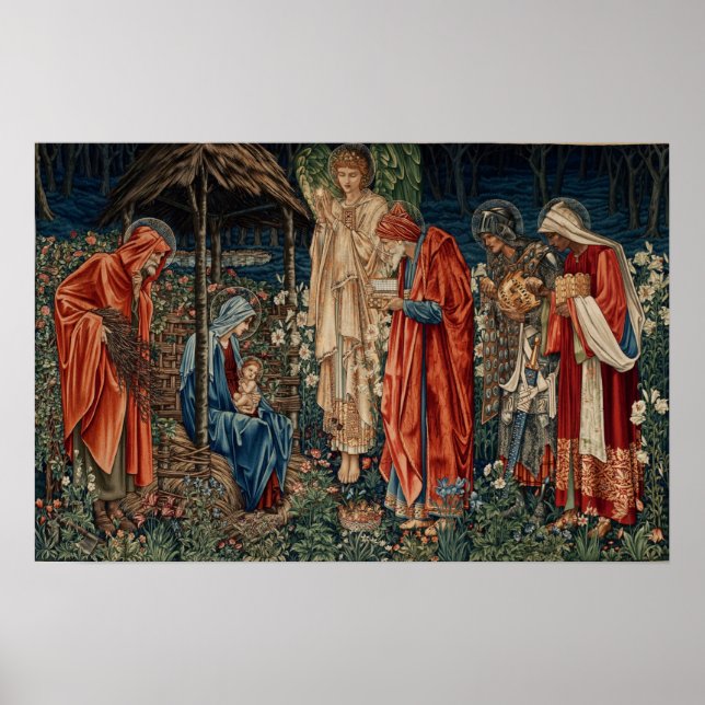 Póster Burne-Jones - Adoración De Magi (Frente)