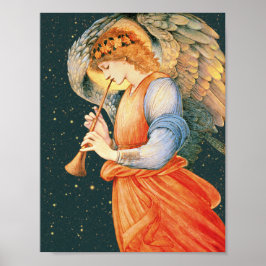 Póster Burne-Jones Angel tocando el emblemático Cardstock